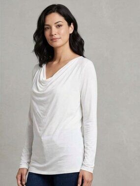 Lord & Taylor White Rayon Top